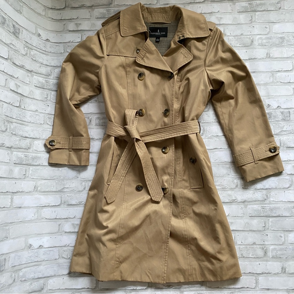 London Fog Belted Trench Coat - Tan/khaki Women’s Large